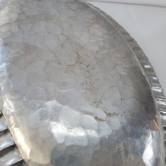 VTG Continental Trade Mark Silverlock Hammered Tray Oval 12" Hand Wrought #1066 - Picture 8 of 13